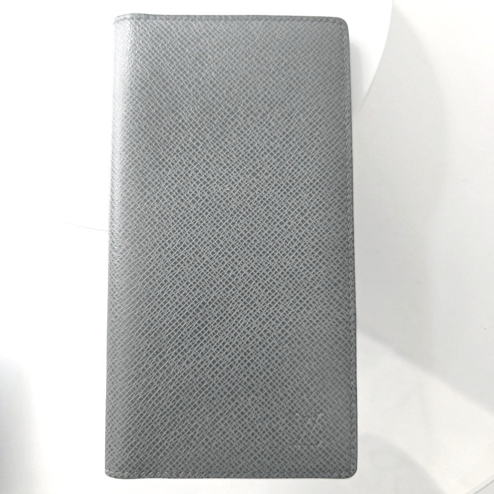 Louis Vuitton Taiga Brazza Wallet Long Bifold Gray Leather Minimalist Normcore